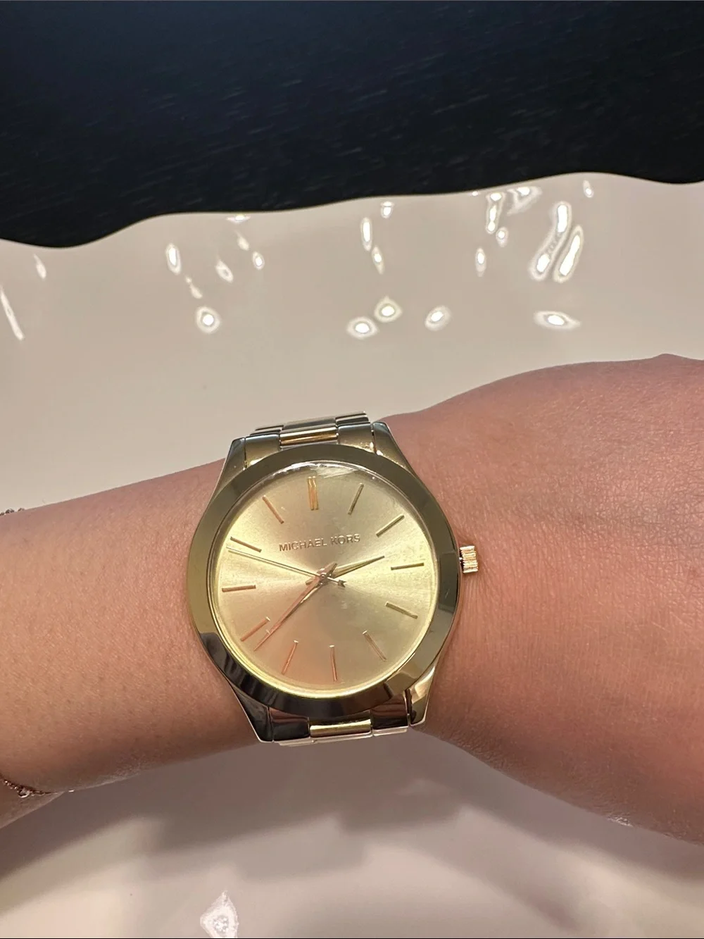 Michael Kors Gold Slim Runway Watch